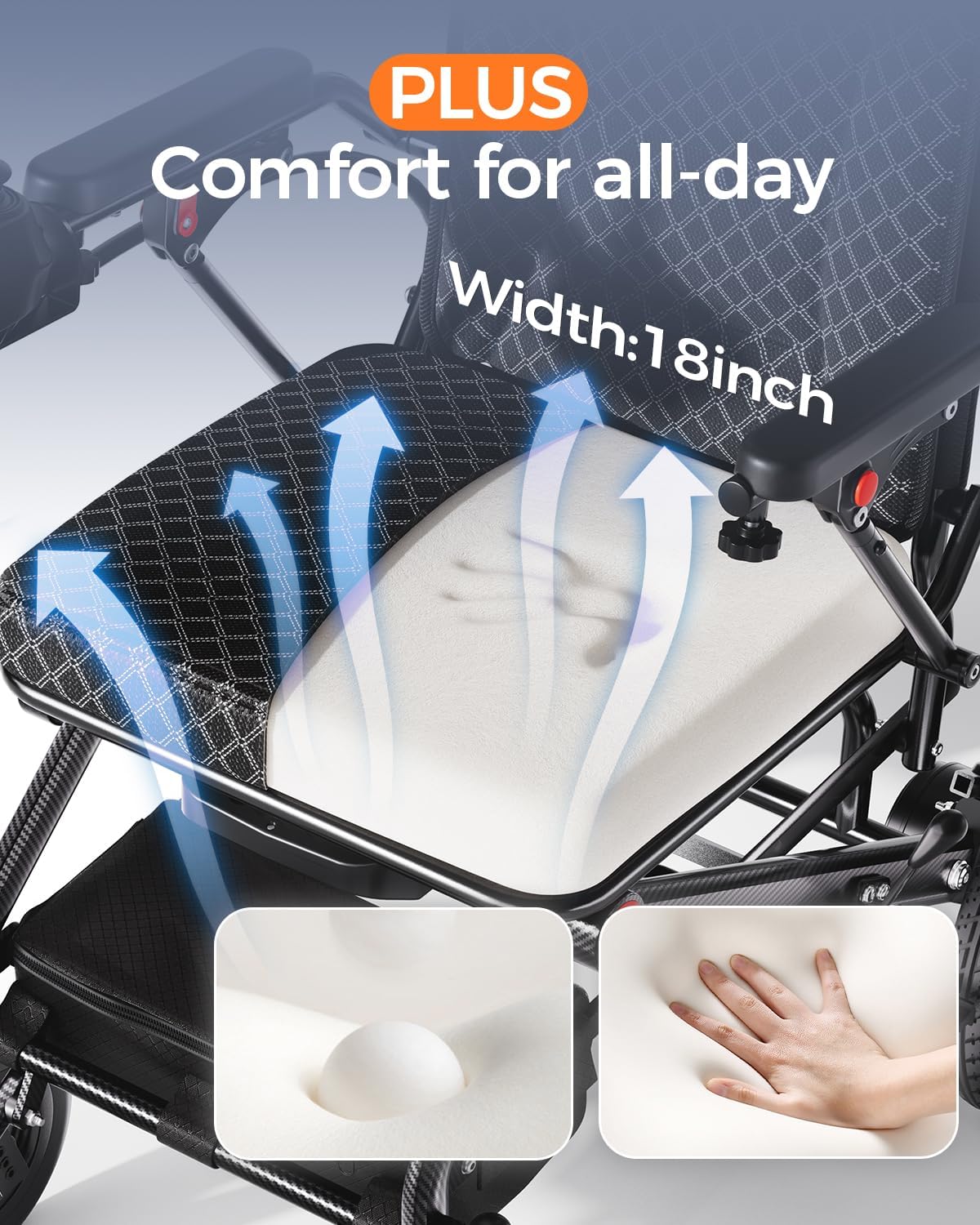 HomyKing 42LB Lightweight Electric Wheelchair for Adults, 250W Power 15Ah Battery, 15.5 Miles Range, Folding Mobility Scooter, Fold up Wheelchairs with Seat, Foldable Scooters for Seniors