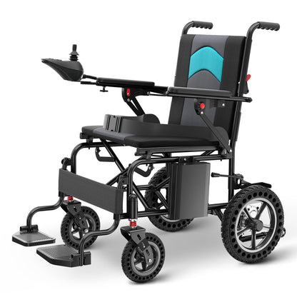 Foldable Electric Wheelchair for Adults, 500W High Power Electric Wheelchair, 350LBS Capacity & Ultimate Safety Design, All-Terrain Pneumatic Tires (Ultra-Light Carbon Fiber + Aluminum)