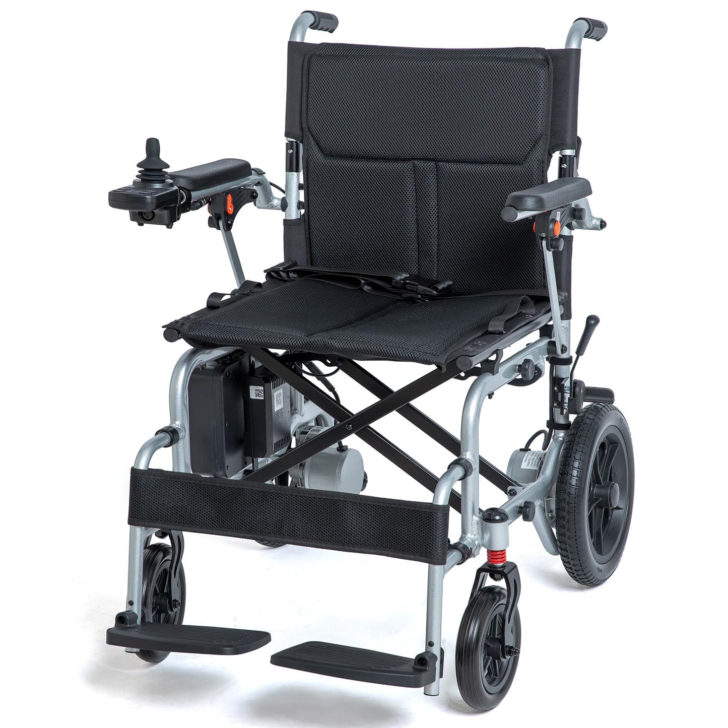 33 lbs Ultra Lightweight Electric Wheelchair for Adults, Airline Approved Foldable Power Chair with SOS & Mute Button, Portable Motorized Wheelchair with Removable Battery