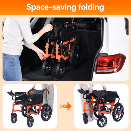 D09 Electric Wheelchair for Adults, Folding Electric Wheelchair with Wide Seat, All-Terrain Tires, 500W Motor, 20Ah Battery, 30km Range, 150kg Capacity – Ideal for Travel & Daily Use