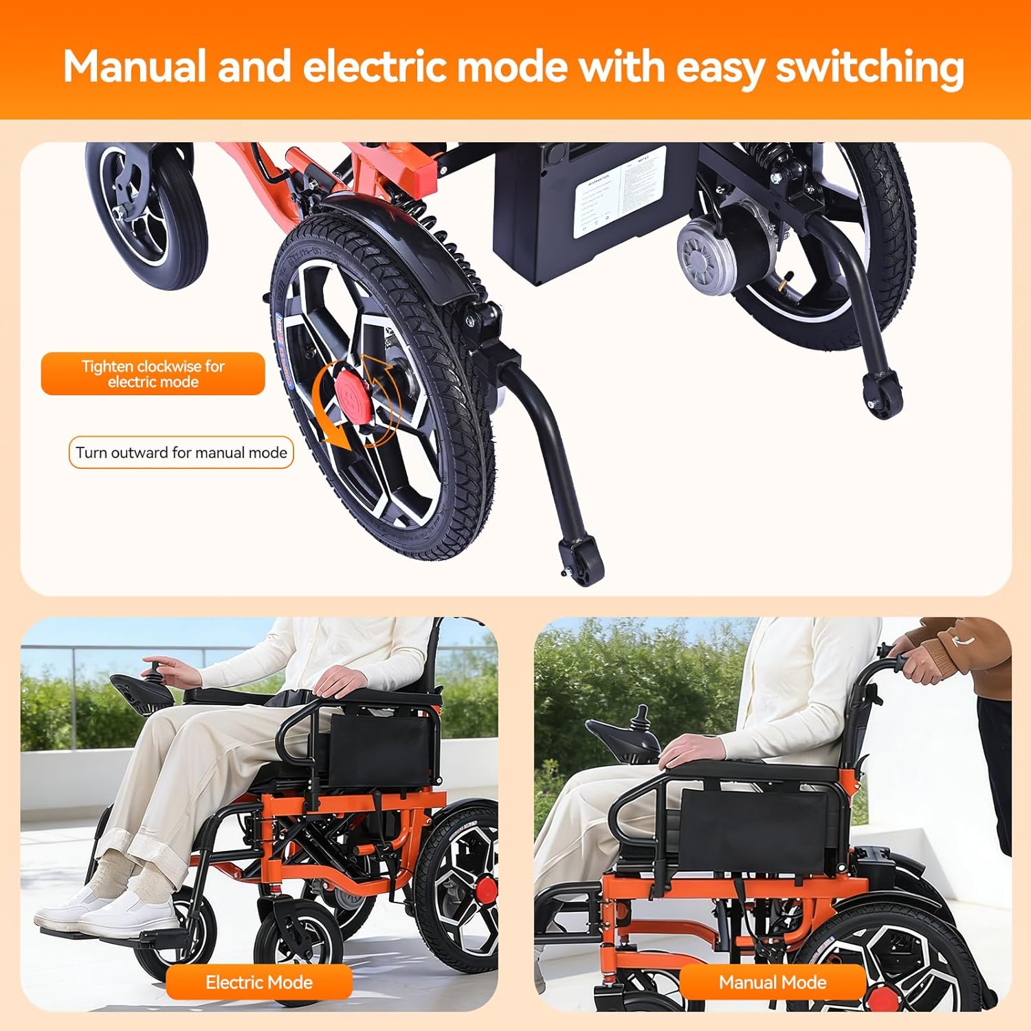 D09 Electric Wheelchair for Adults, Folding Electric Wheelchair with Wide Seat, All-Terrain Tires, 500W Motor, 20Ah Battery, 30km Range, 150kg Capacity – Ideal for Travel & Daily Use