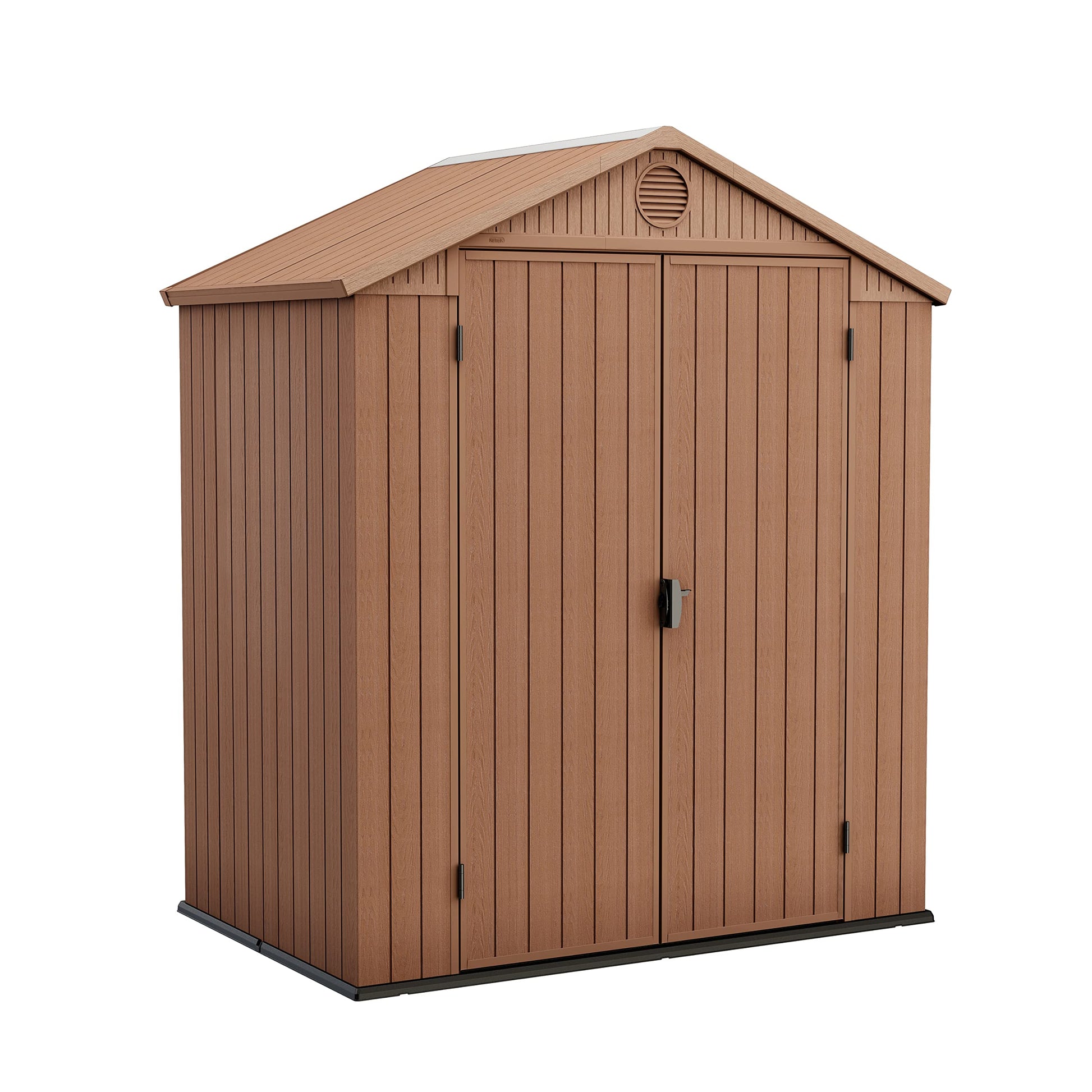 Keter Darwin Outdoor Apex Double Door Garden Storage Shed 6 x 8ft Grey Evotech+ Wood Look and Feel | Fade Free | All Weather Resistant | Safe and Secure | Zero Maintenance | 15 year Warranty